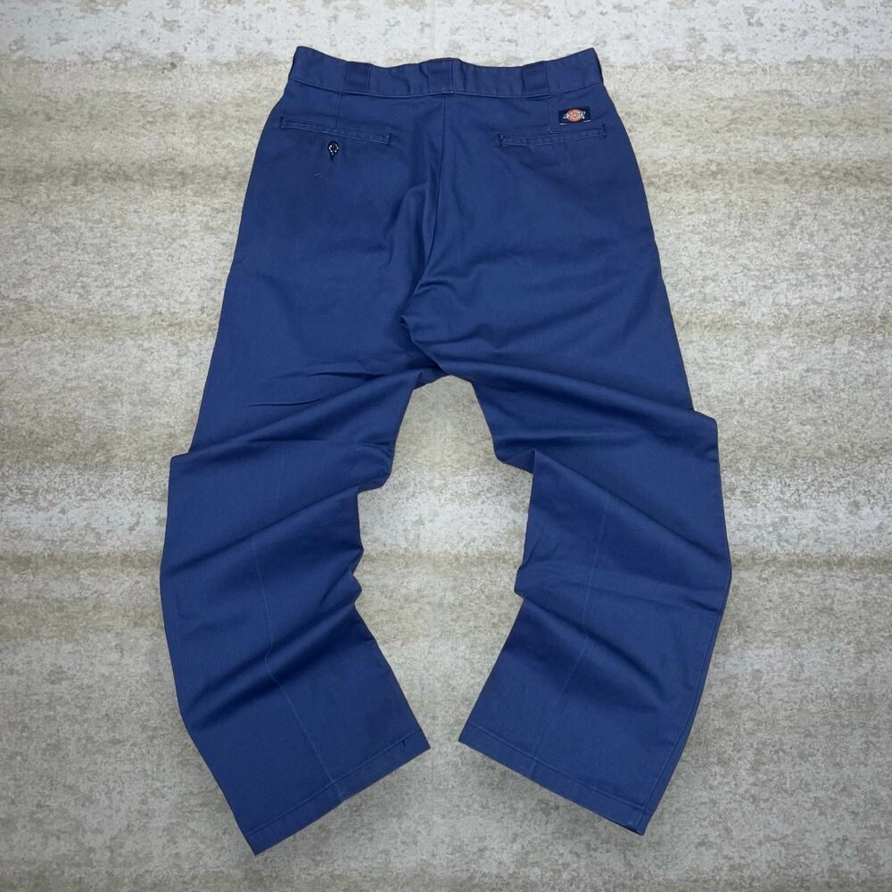 Vintage Y2K Dickies Khakis Pants 874 34x32 Original Fit Navy Blue Flat Front